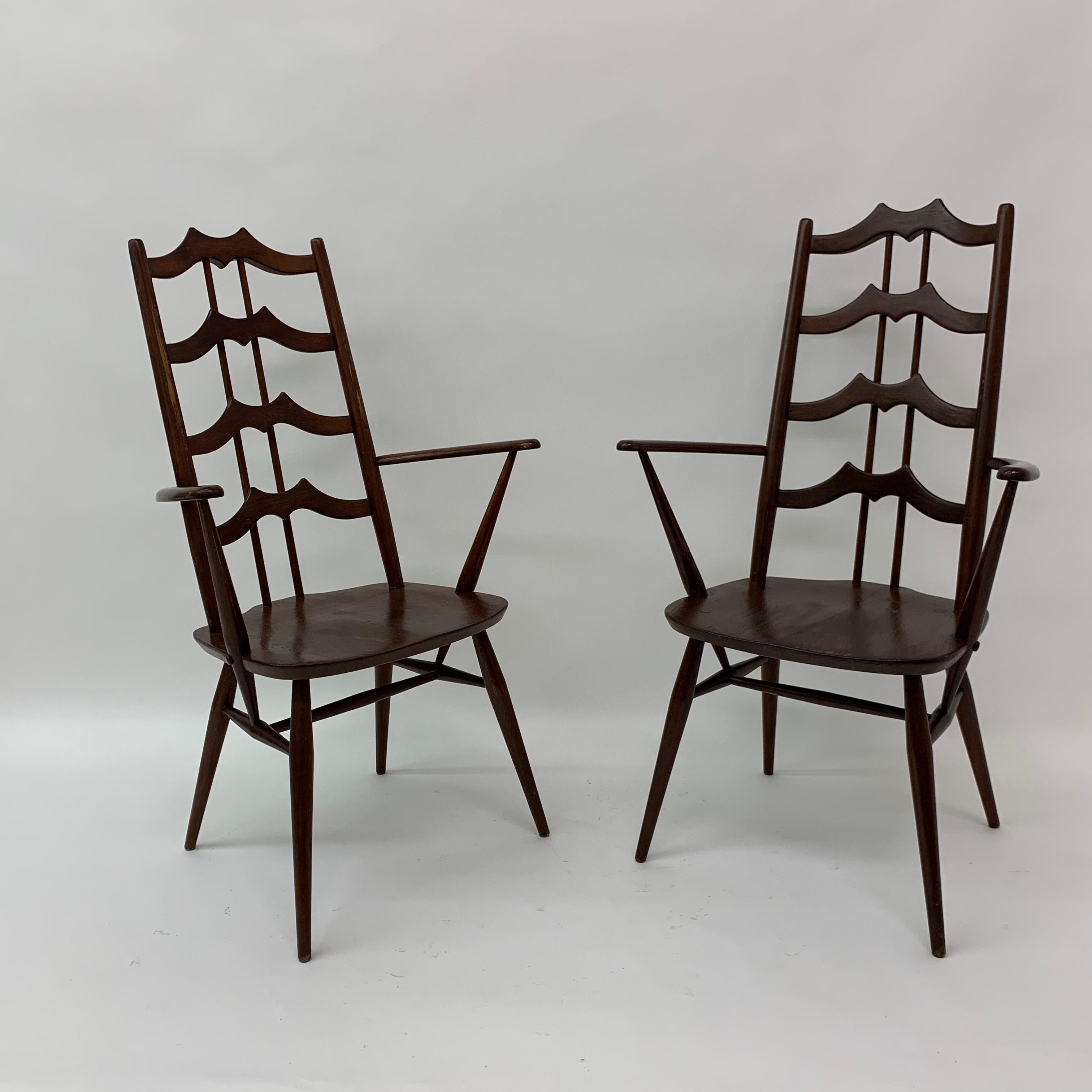 Set of 2 arm chairs by  Lucian Randolph Ercolani for Ercol , 1950’s For Sale 11