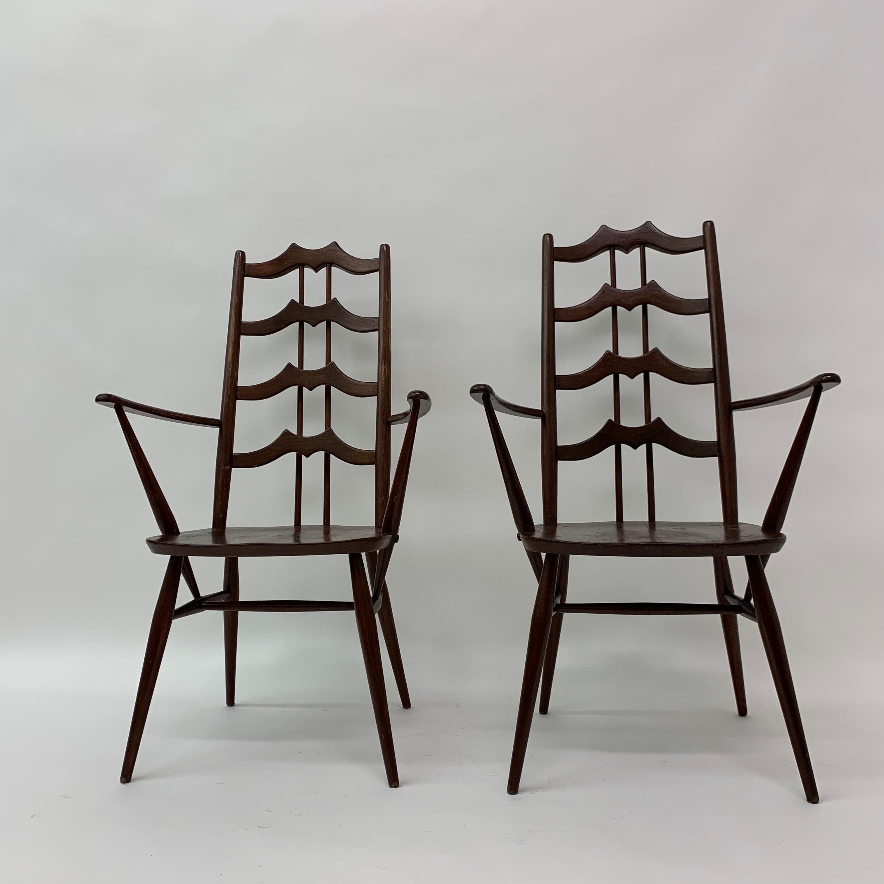Mid-Century Modern Set of 2 arm chairs by  Lucian Randolph Ercolani for Ercol , 1950’s For Sale