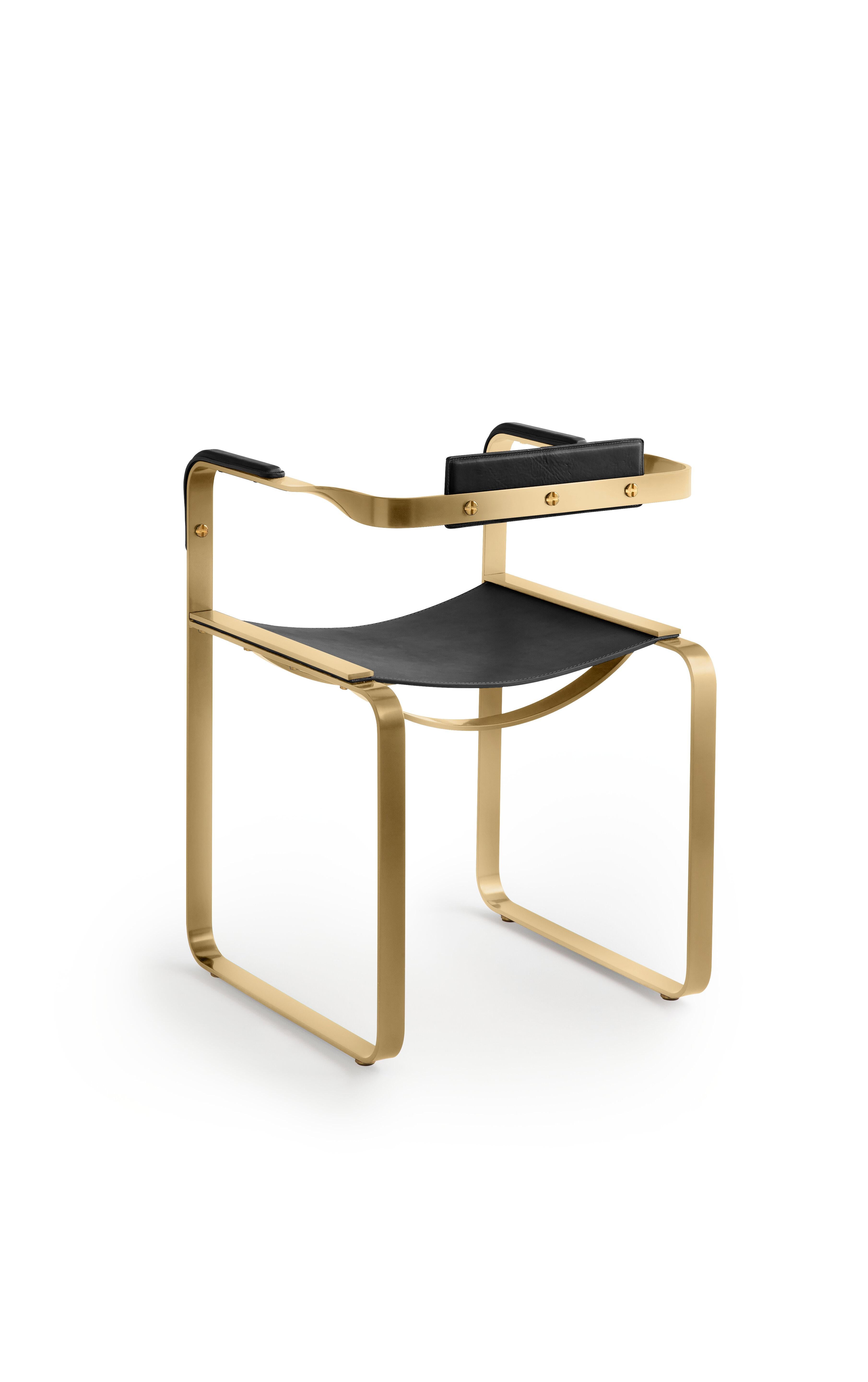 2er-Set Sessel, Stahl gealtert & schwarzes Sattelleder, Contemporary Style (Spanisch) im Angebot