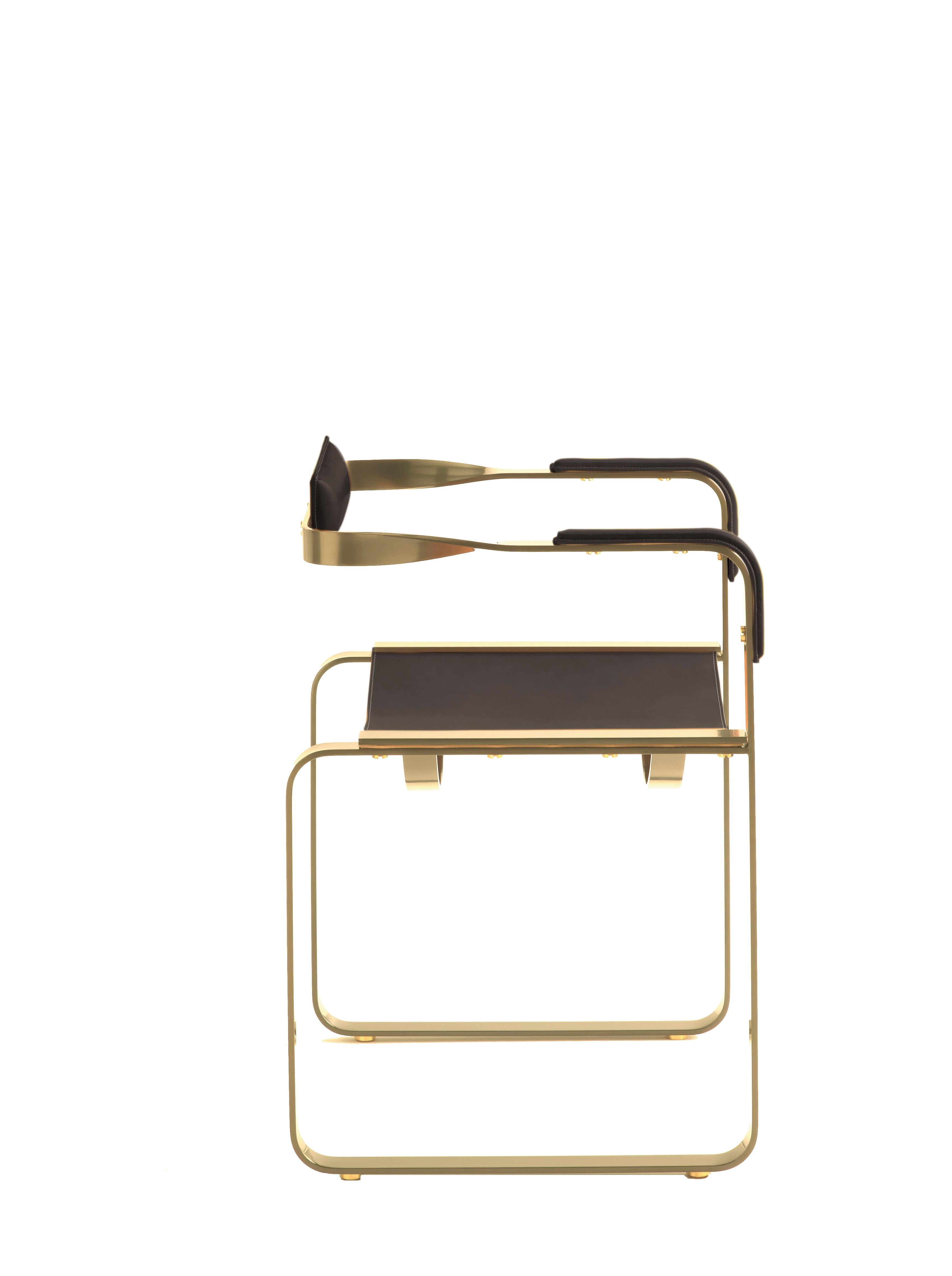 2er-Set Sessel, Stahl gealtert und Leder dunkelbraun, Contemporary Style (Spanisch) im Angebot