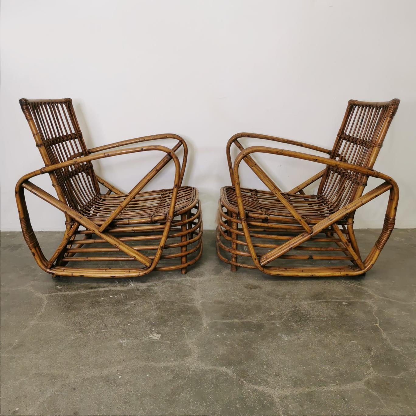 Set of 2 Armchair and a Sofa by Paul Frankl, Dal Vera In Good Condition For Sale In Milano, Lombardia