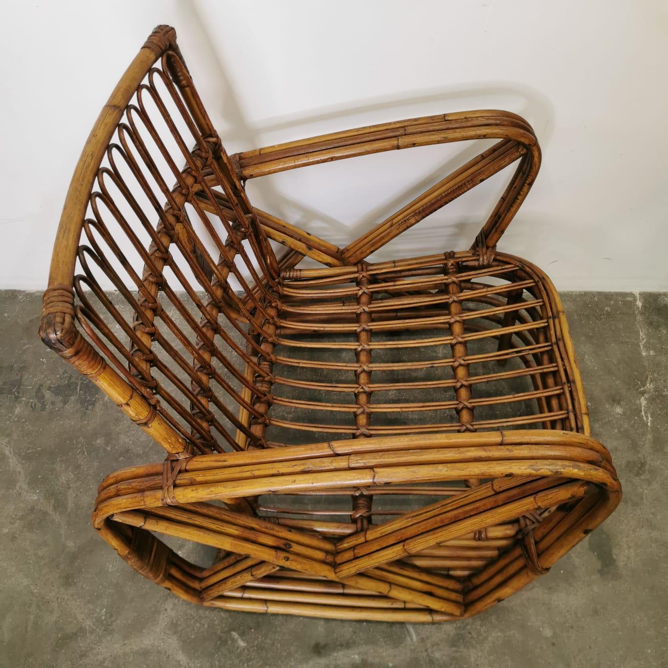 Bambou Ensemble de 2 fauteuils et un canapé par Paul Frankl, Dal Vera en vente