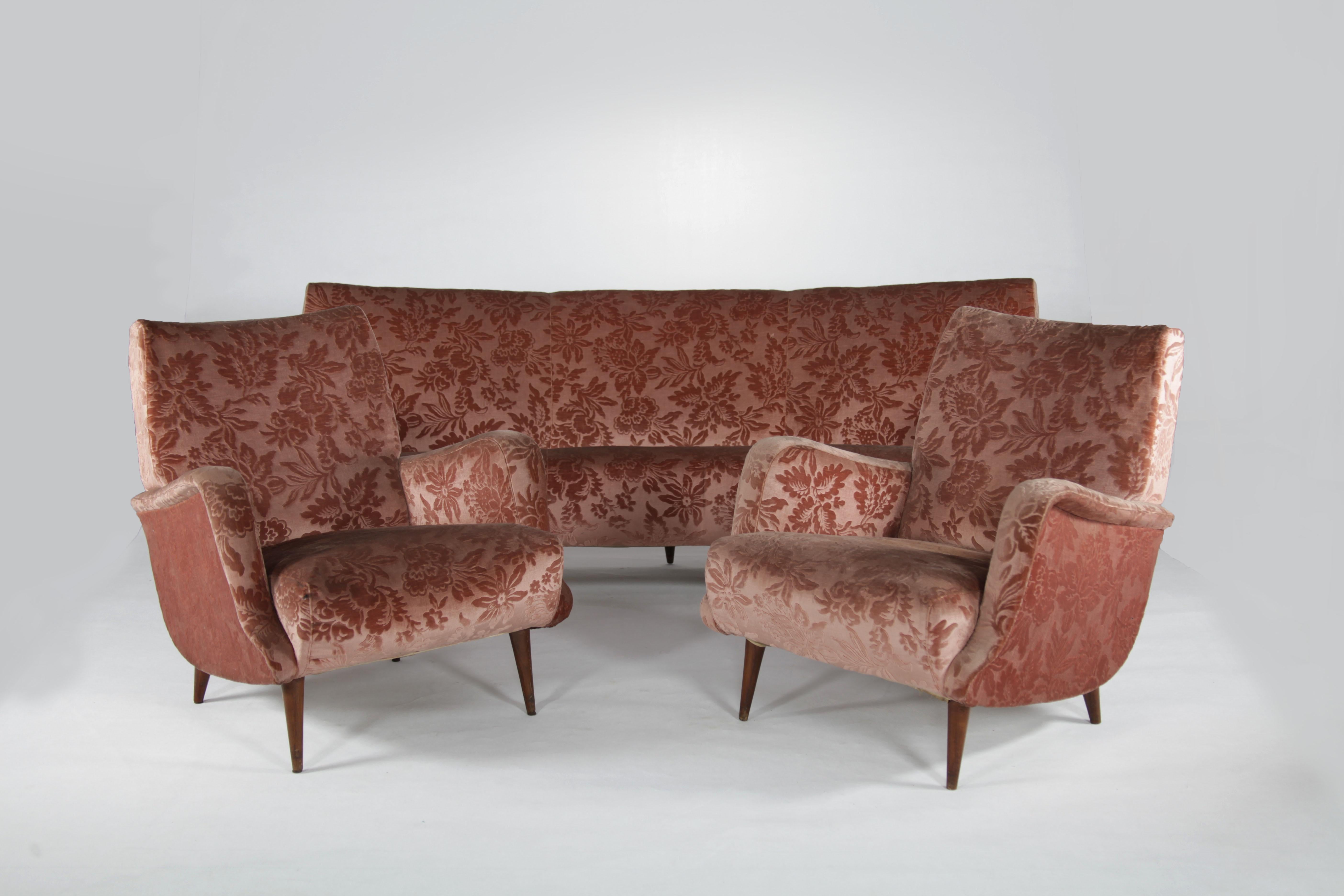 Set aus 2 Sesseln und einem Sofa aus der Serie „806“ von Carlo de Carli, Cassina im Angebot 7