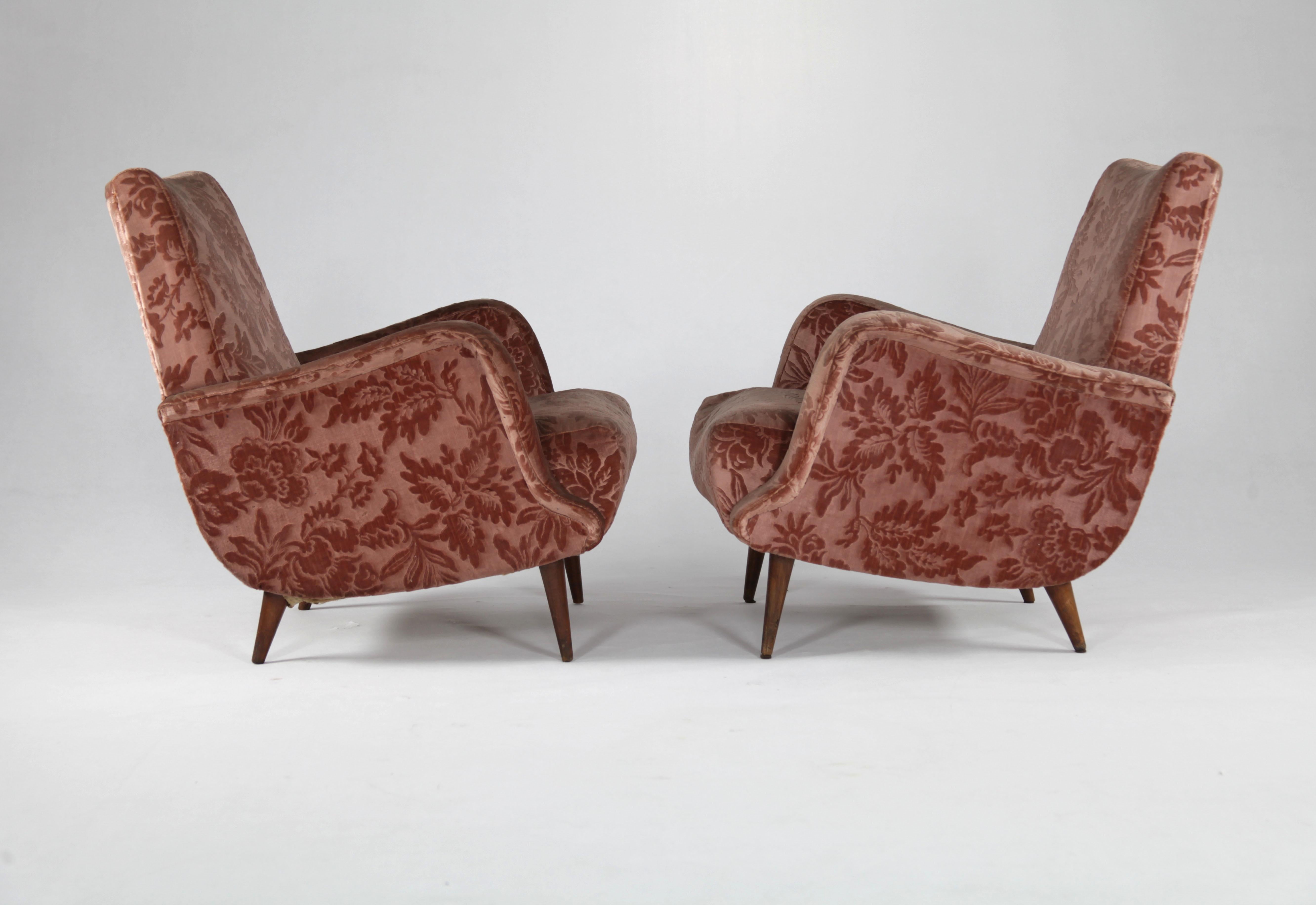 Mid-20th Century Set of 2 Armchairs and 1 Sofa from 
