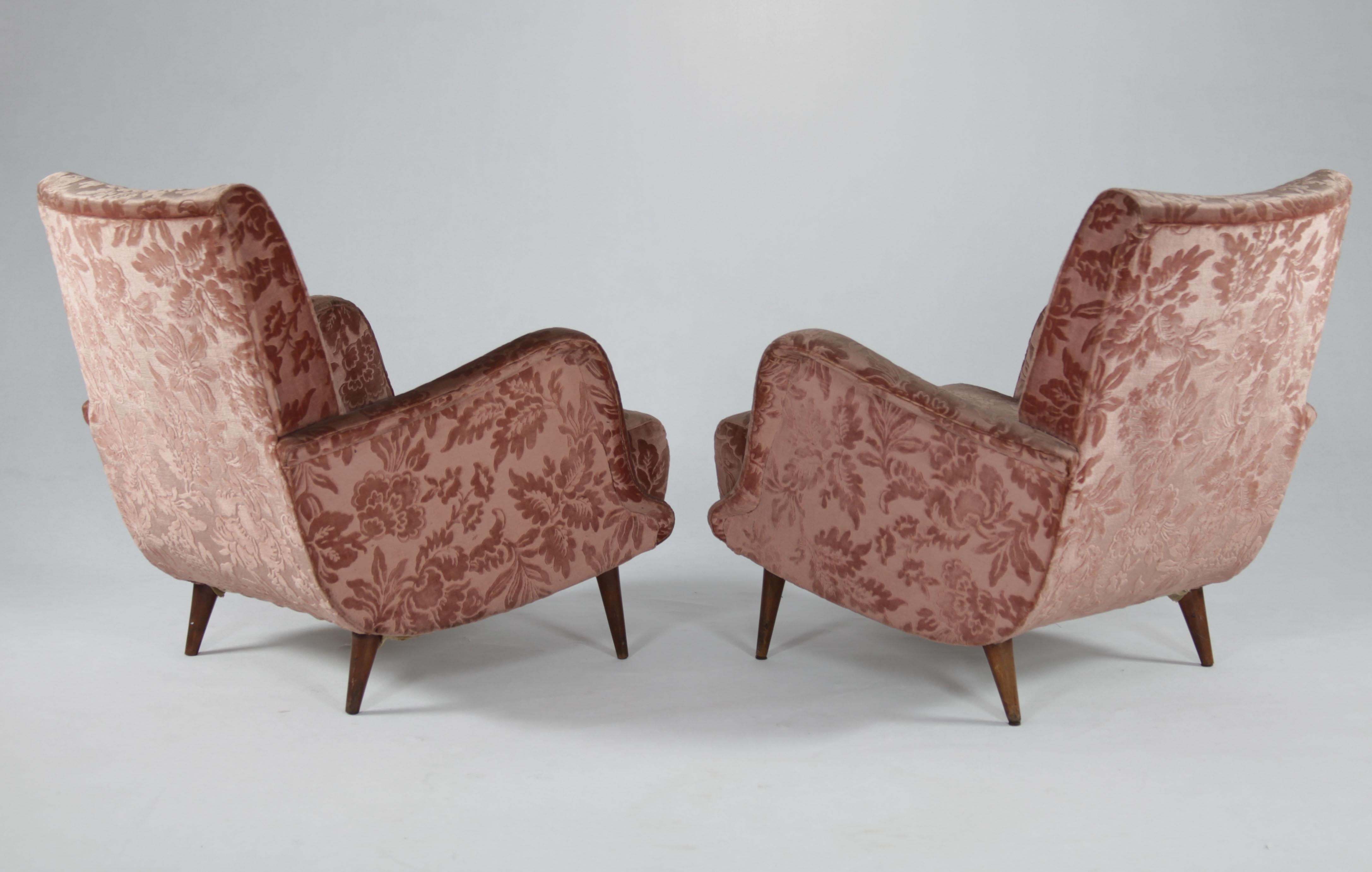 Fabric Set of 2 Armchairs and 1 Sofa from 