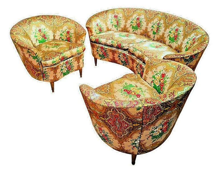 Set of 2 Armchairs and a Sofa Design Gio Ponti for Casa E Giardino, 1940s For Sale 2
