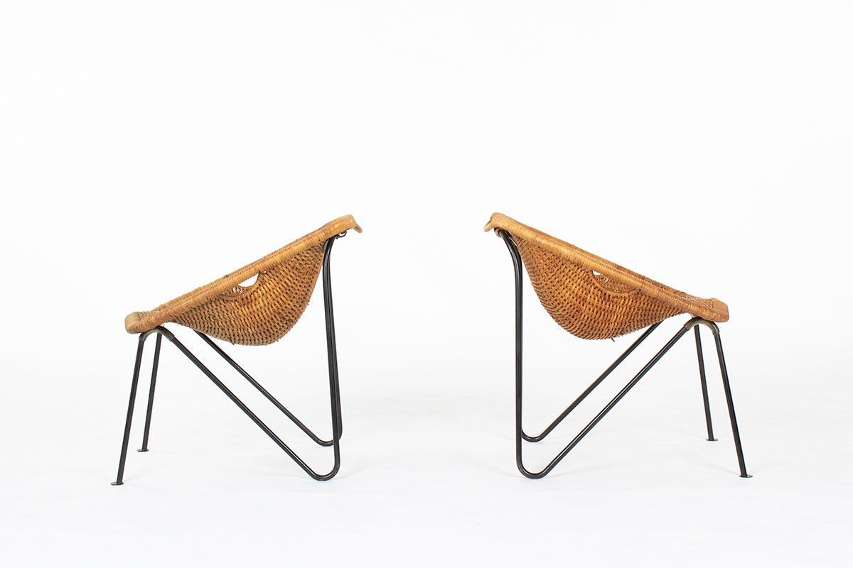 Suisse Ensemble de 2 fauteuils Albert Moesch et Ernst Wolfer édition Jenny 1954 en vente