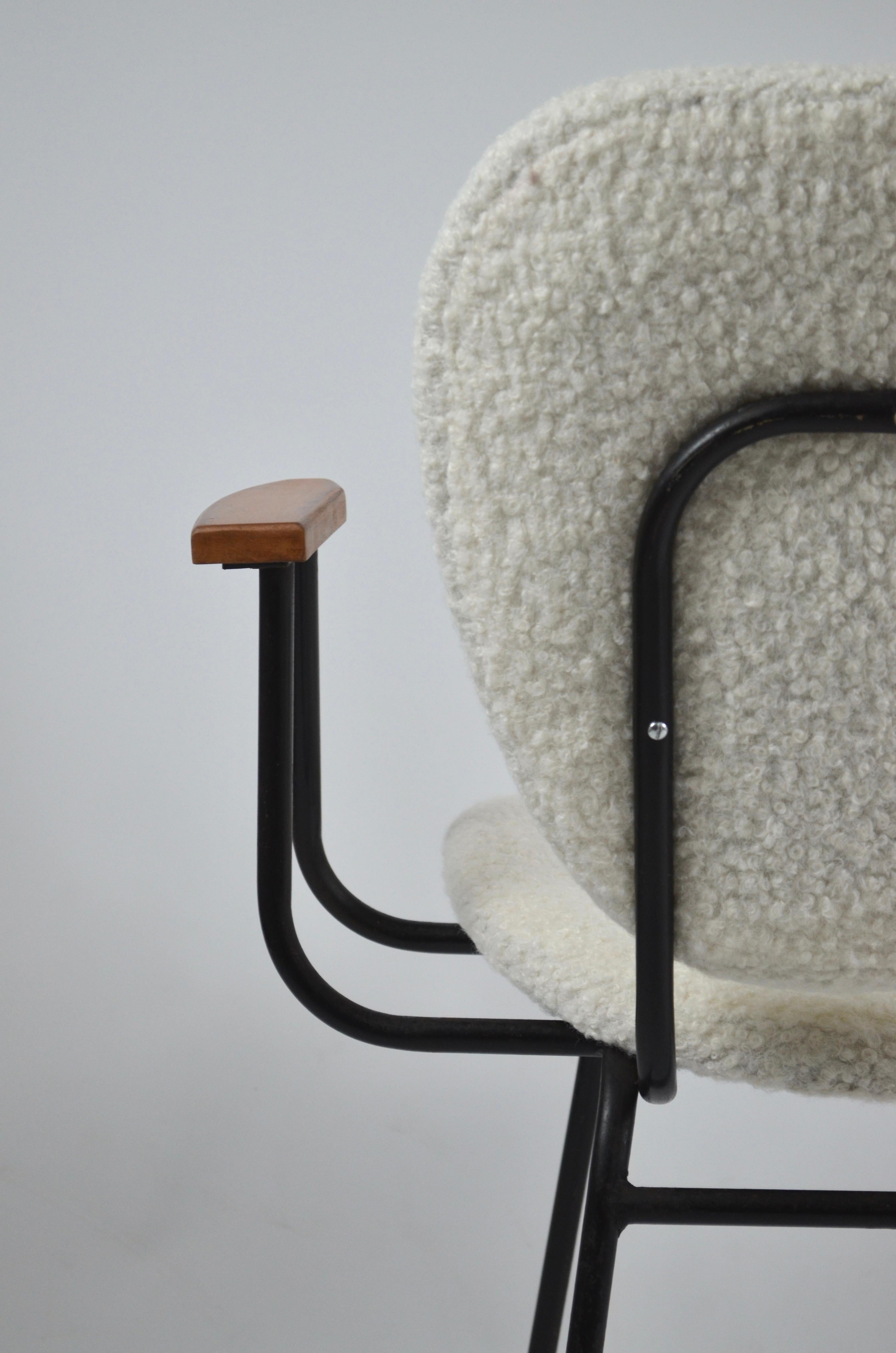 Set of 2 armchairs by Jacques Hitier for Tubauto, 1950s, France For Sale 8