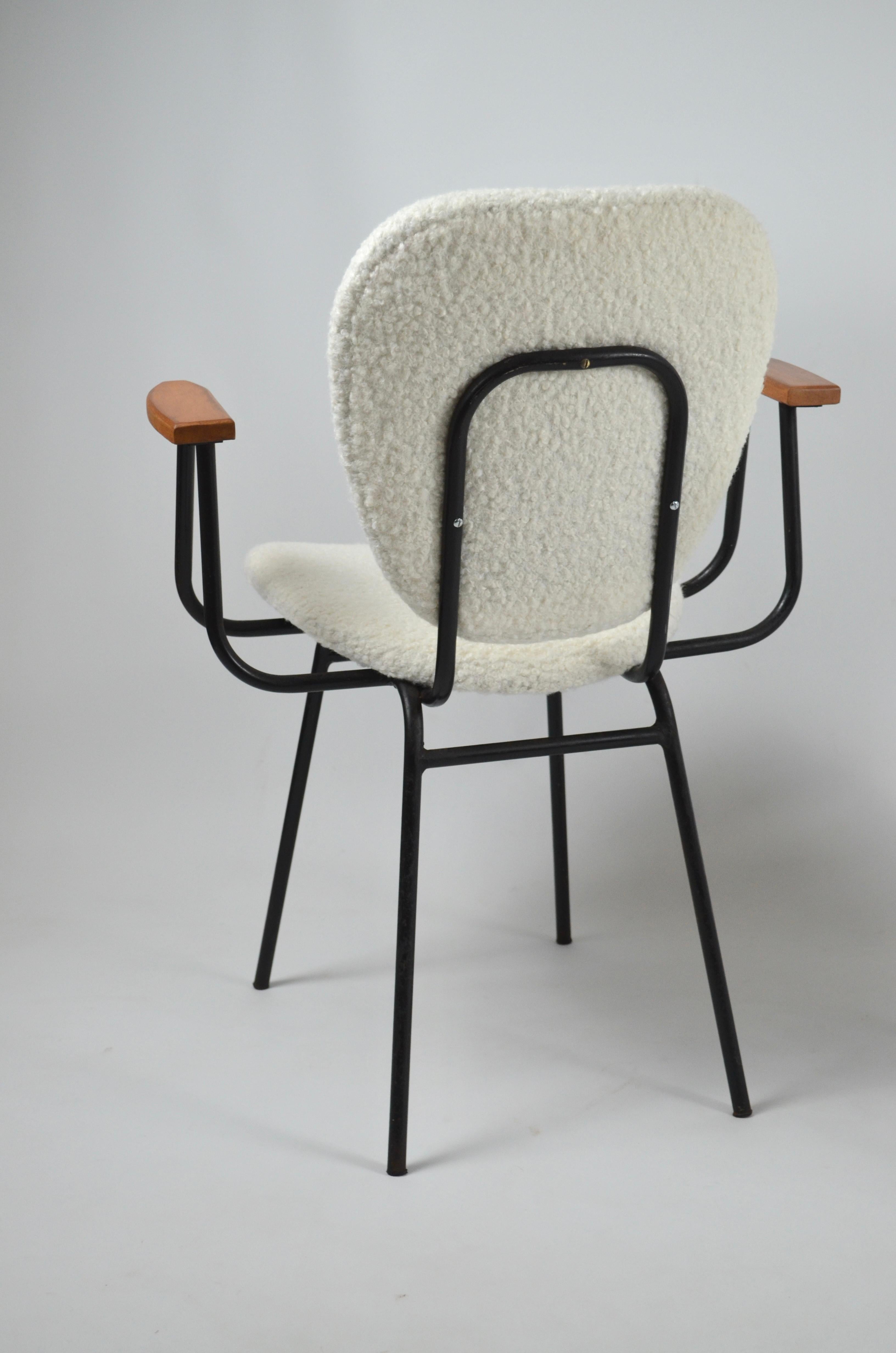 Metal Set of 2 armchairs by Jacques Hitier for Tubauto, 1950s, France For Sale