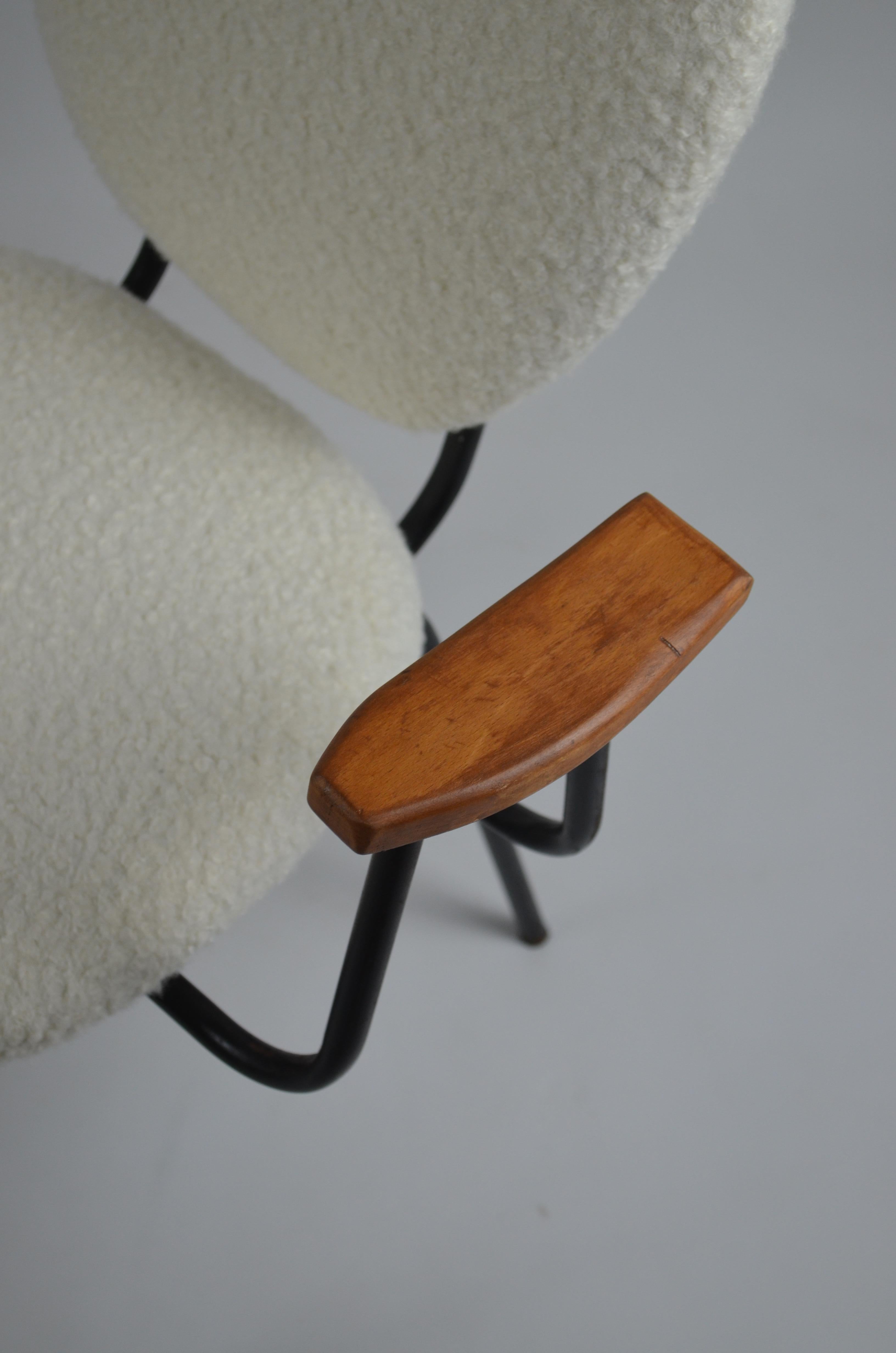 Set of 2 armchairs by Jacques Hitier for Tubauto, 1950s, France For Sale 2