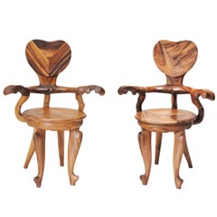 Set of 2 Armchairs Casa Calvet Design by Antoni Gaudi, Suar Wood, Saturday Sale