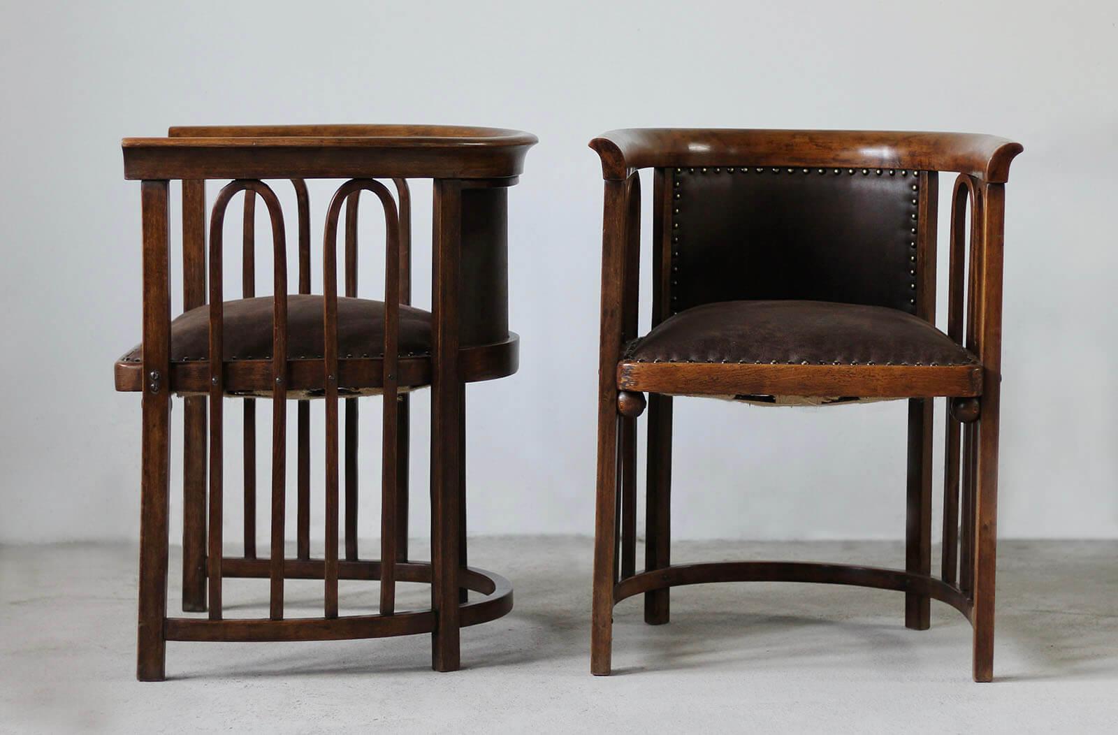 Czech Set of 2 Armchairs designed by J. Hoffman, Model No. 423, Early 20th Century For Sale