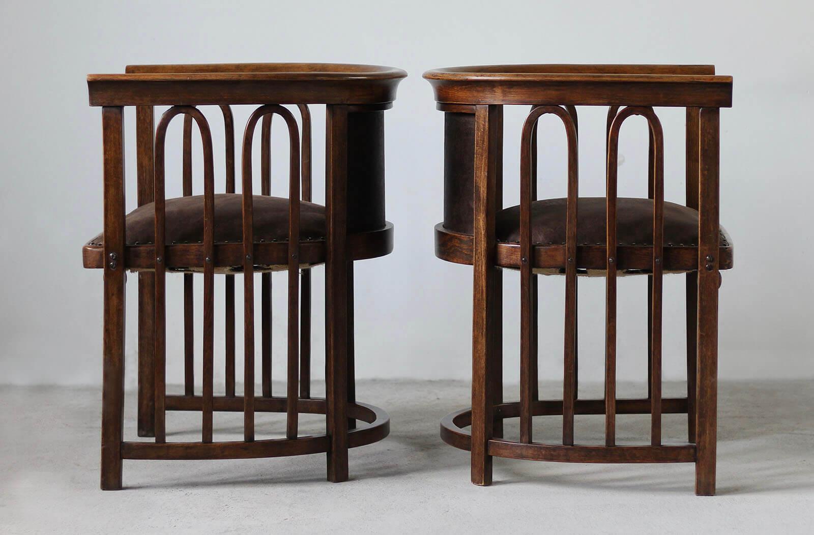 Set of 2 Armchairs designed by J. Hoffman, Model No. 423, Early 20th Century In Good Condition For Sale In Wrocław, Poland