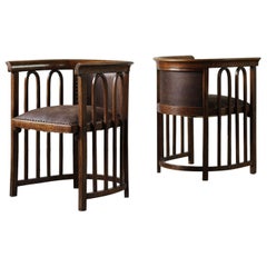 Set of 2 Armchairs designed by J. Hoffman, Model No. 423, Early 20th Century