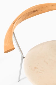 Set of 2 Armchairs in Birch and Leather by Hans Wegner, 1960s