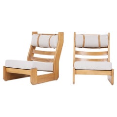 Set of 2 Armchairs in Elm by Maison Regain, 1980