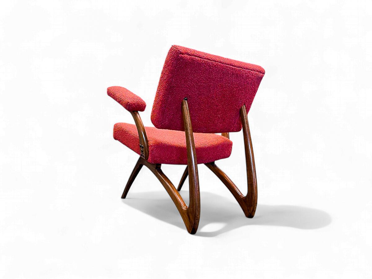 Juego de 2 Sillones en Madera Dura y Boucle de Movies Cimo, c. 1950s en venta 8
