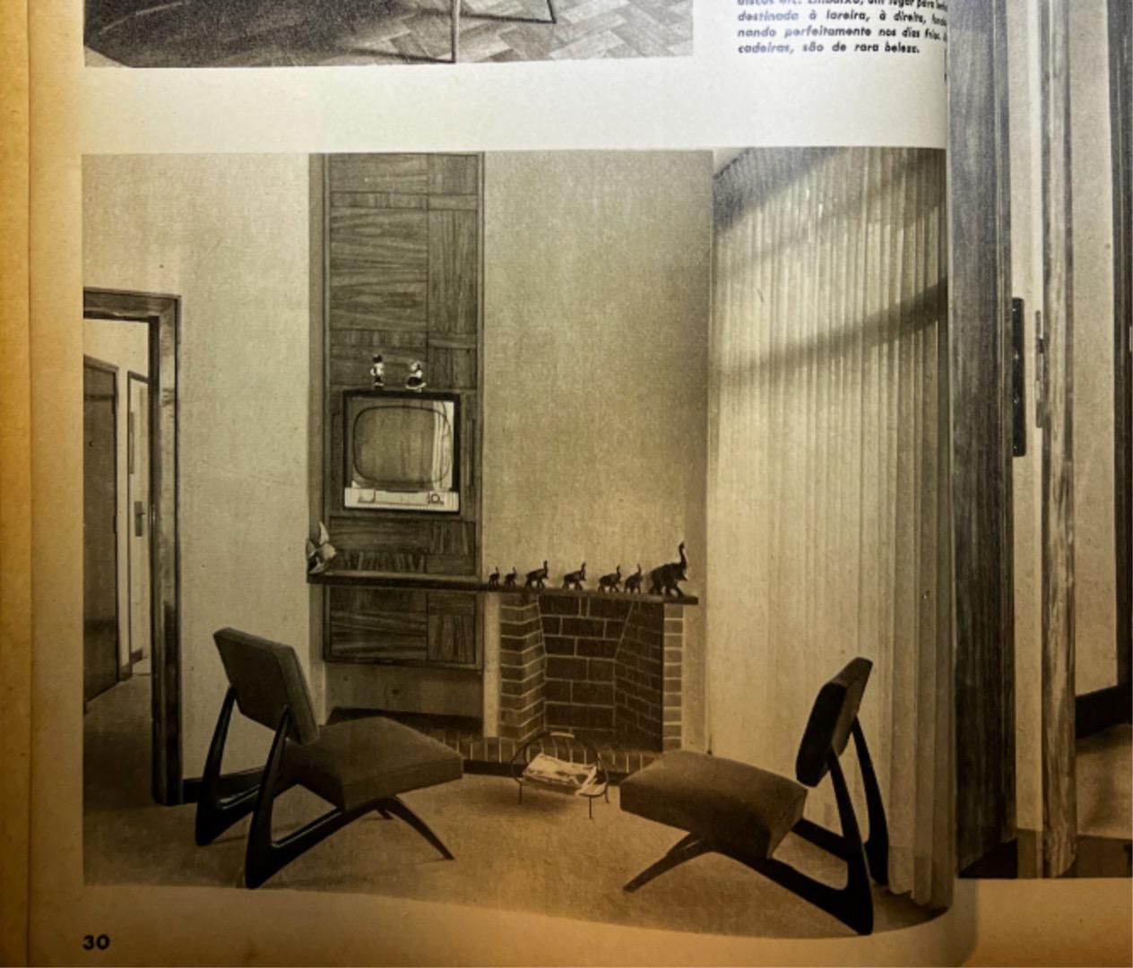 Juego de 2 Sillones en Madera Dura y Boucle de Movies Cimo, c. 1950s en venta 10