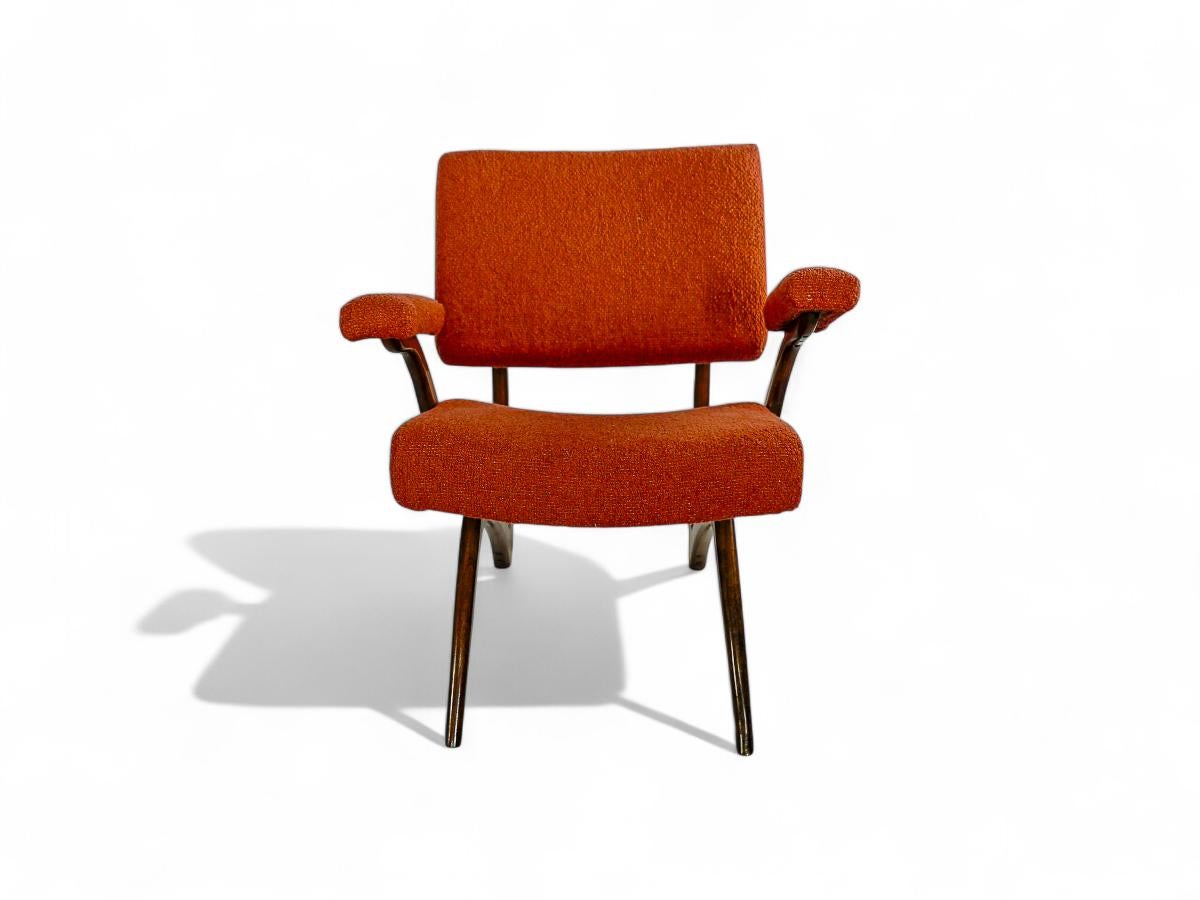Juego de 2 Sillones en Madera Dura y Boucle de Movies Cimo, c. 1950s en venta 1