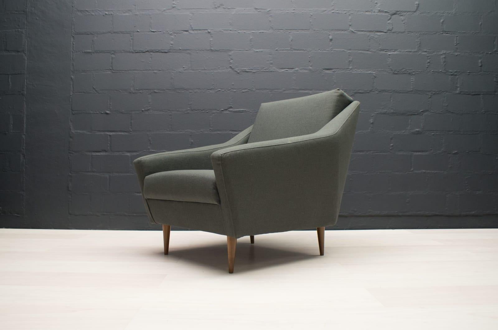 Set of 2 Armchairs in Wood and Fabric by Eddie Harlis for Hans Kaufeld, 1960s For Sale 7