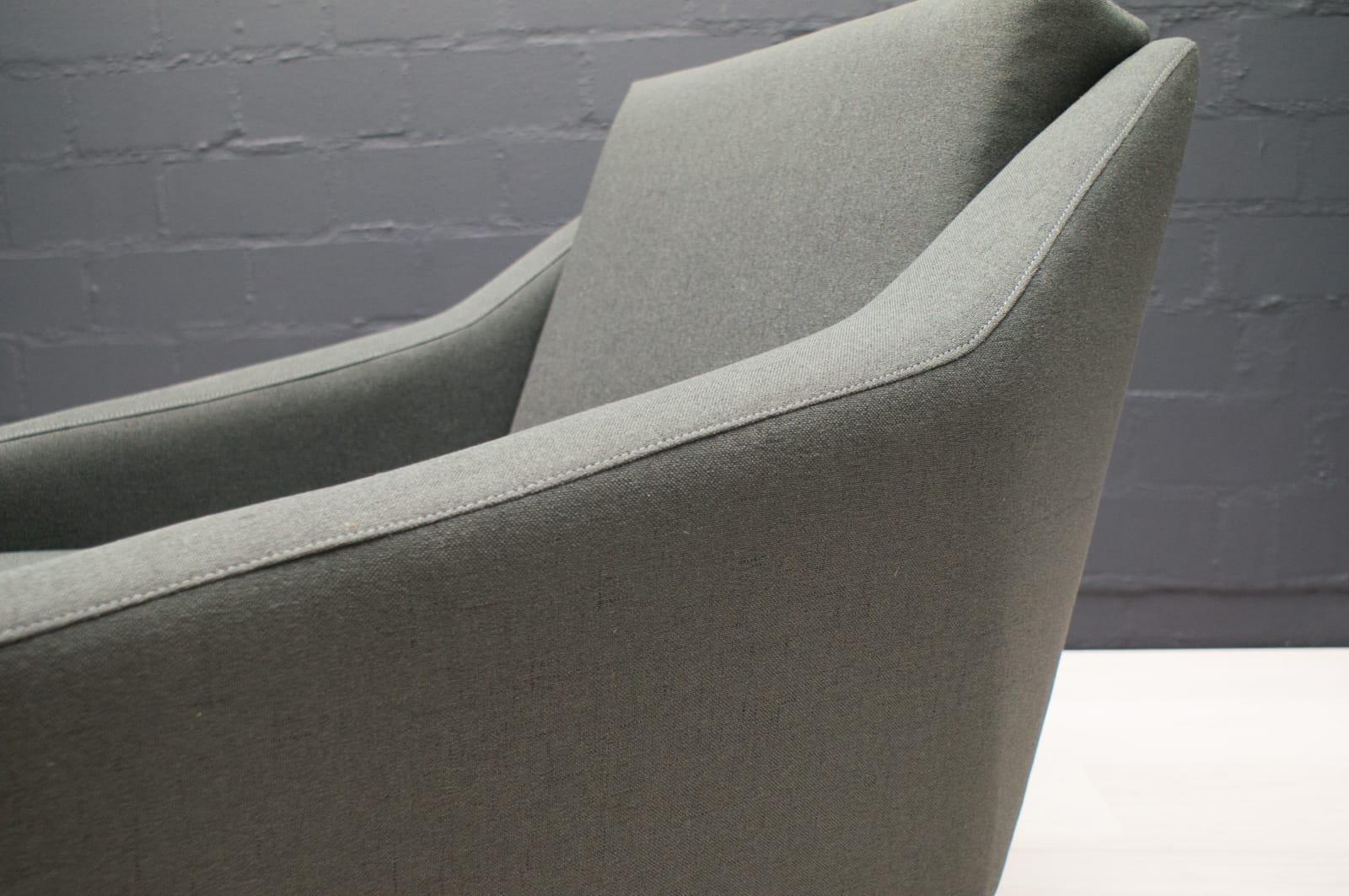 Set of 2 Armchairs in Wood and Fabric by Eddie Harlis for Hans Kaufeld, 1960s For Sale 12