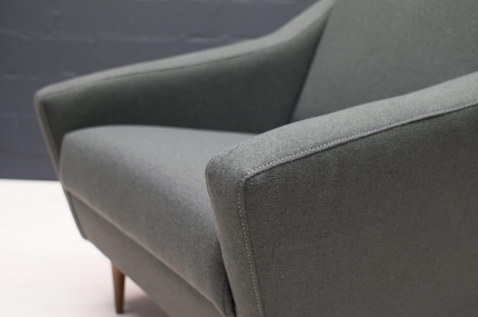 Set of 2 Armchairs in Wood and Fabric by Eddie Harlis for Hans Kaufeld, 1960s For Sale 13