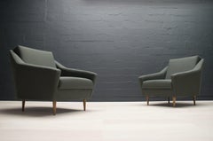 Set di 2 poltrone in Wood e tessuto di Eddie Harlis per Hans Kaufeld, anni '60