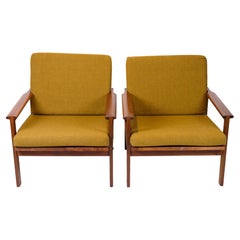 Juego De 2 Sillones Modelo Capella Fabricados En Teca Por Illum Wikkelsø Para N. Eilersen