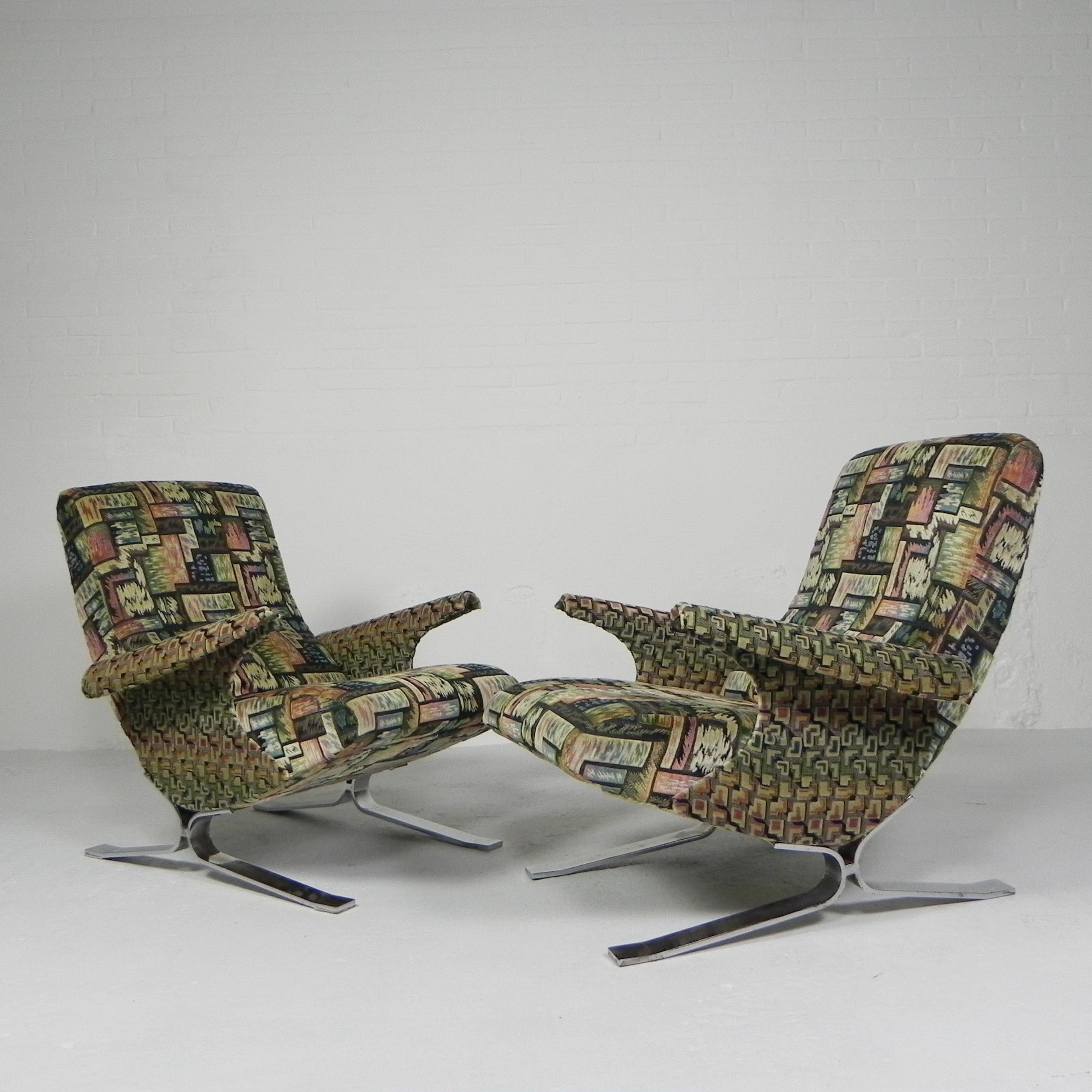 Mid-Century Modern Set of 2 armchairs, model Copenhague, Francois Letourneur, 1960s For Sale