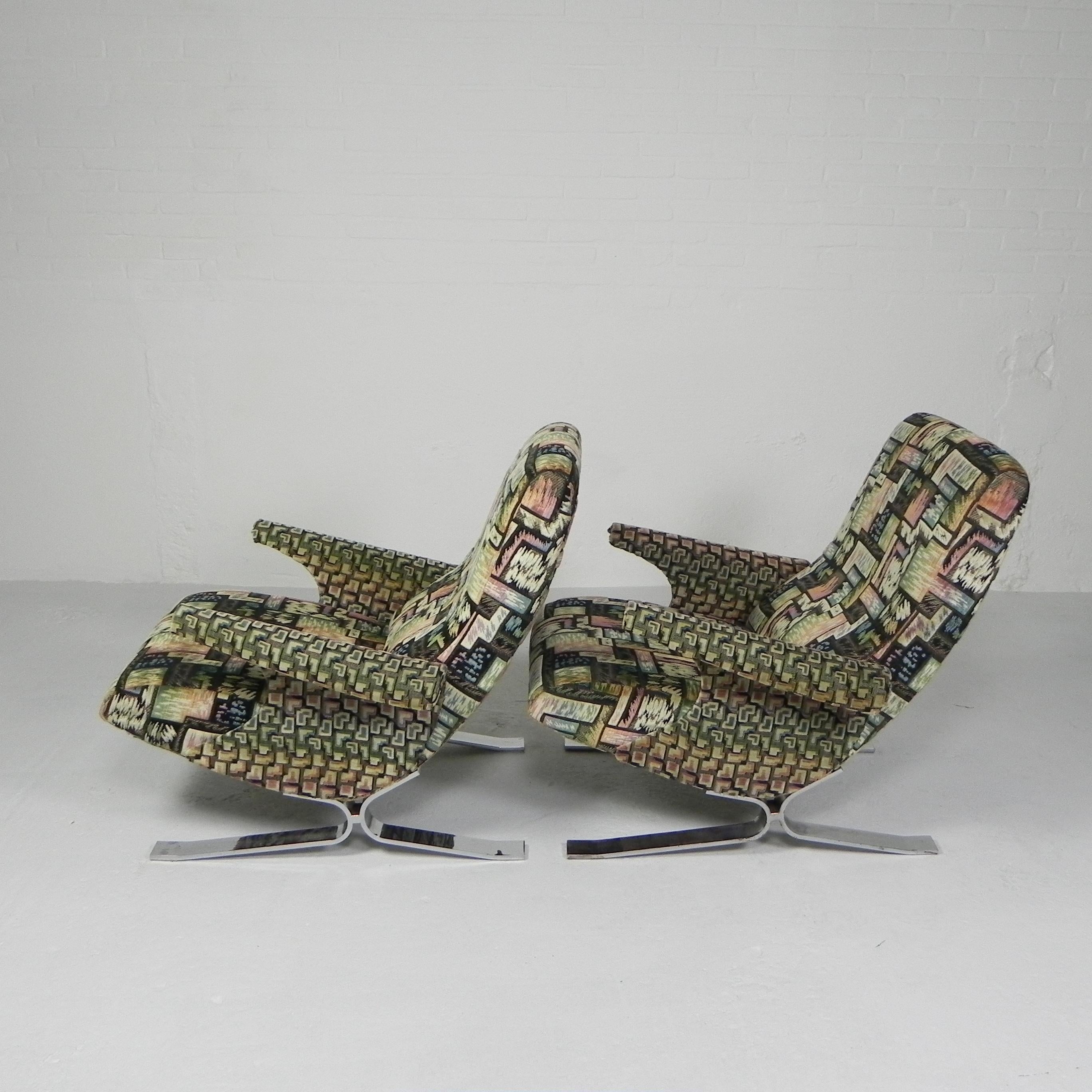 French Set of 2 armchairs, model Copenhague, Francois Letourneur, 1960s For Sale