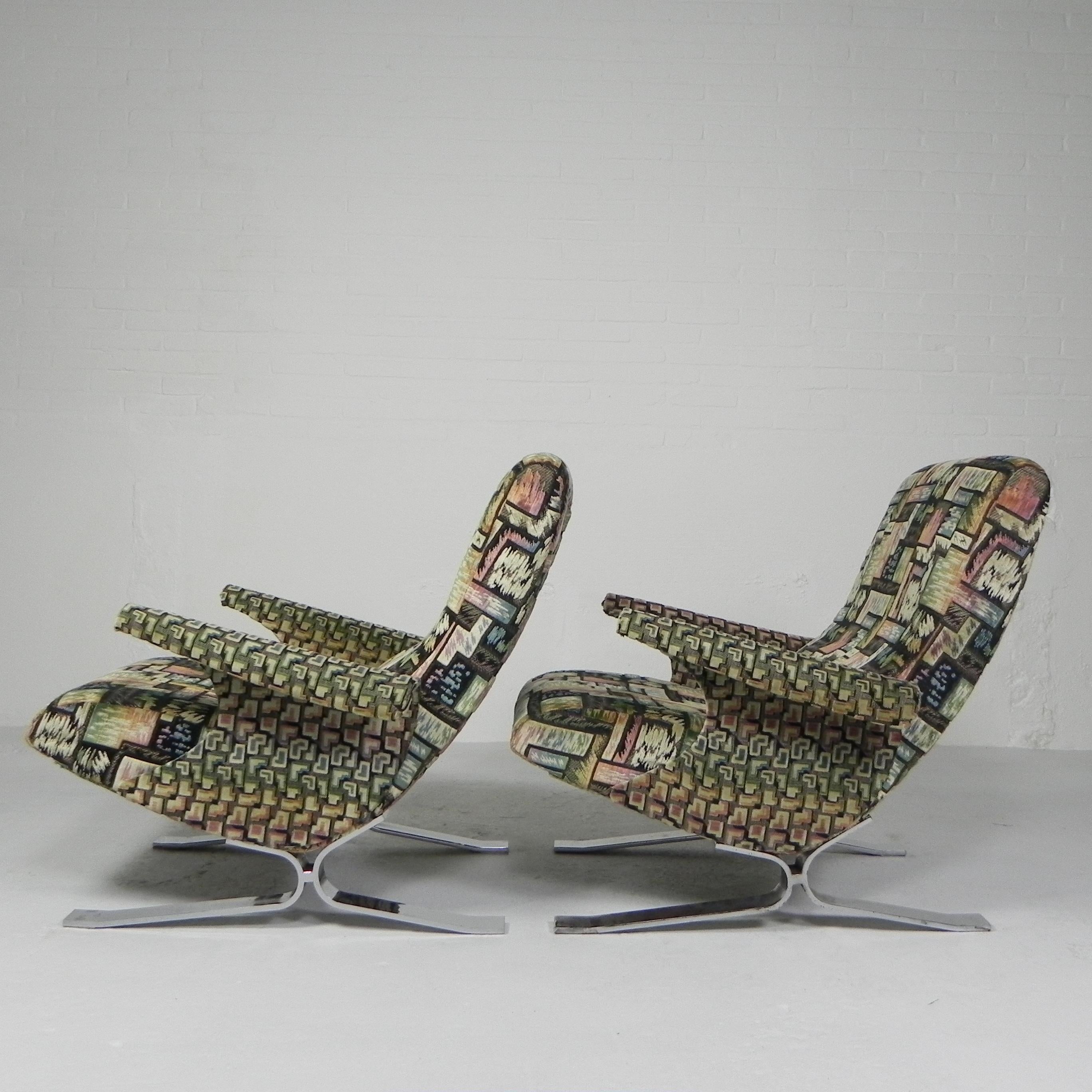 Set of 2 armchairs, model Copenhague, Francois Letourneur, 1960s In Good Condition For Sale In EINDHOVEN, NL