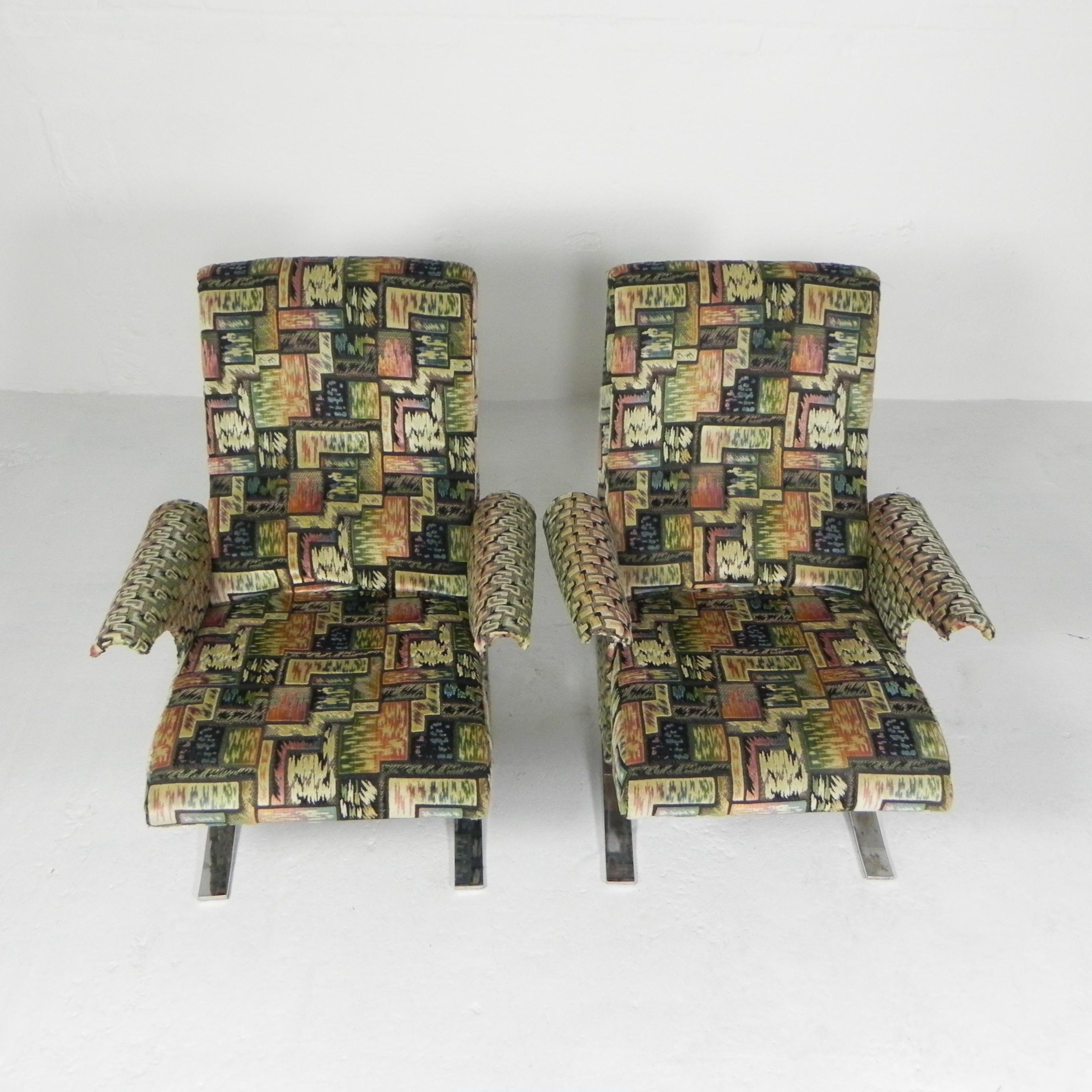 Acier Ensemble de 2 fauteuils, modèle Copenhague, Francois Letourneur, 1960s en vente
