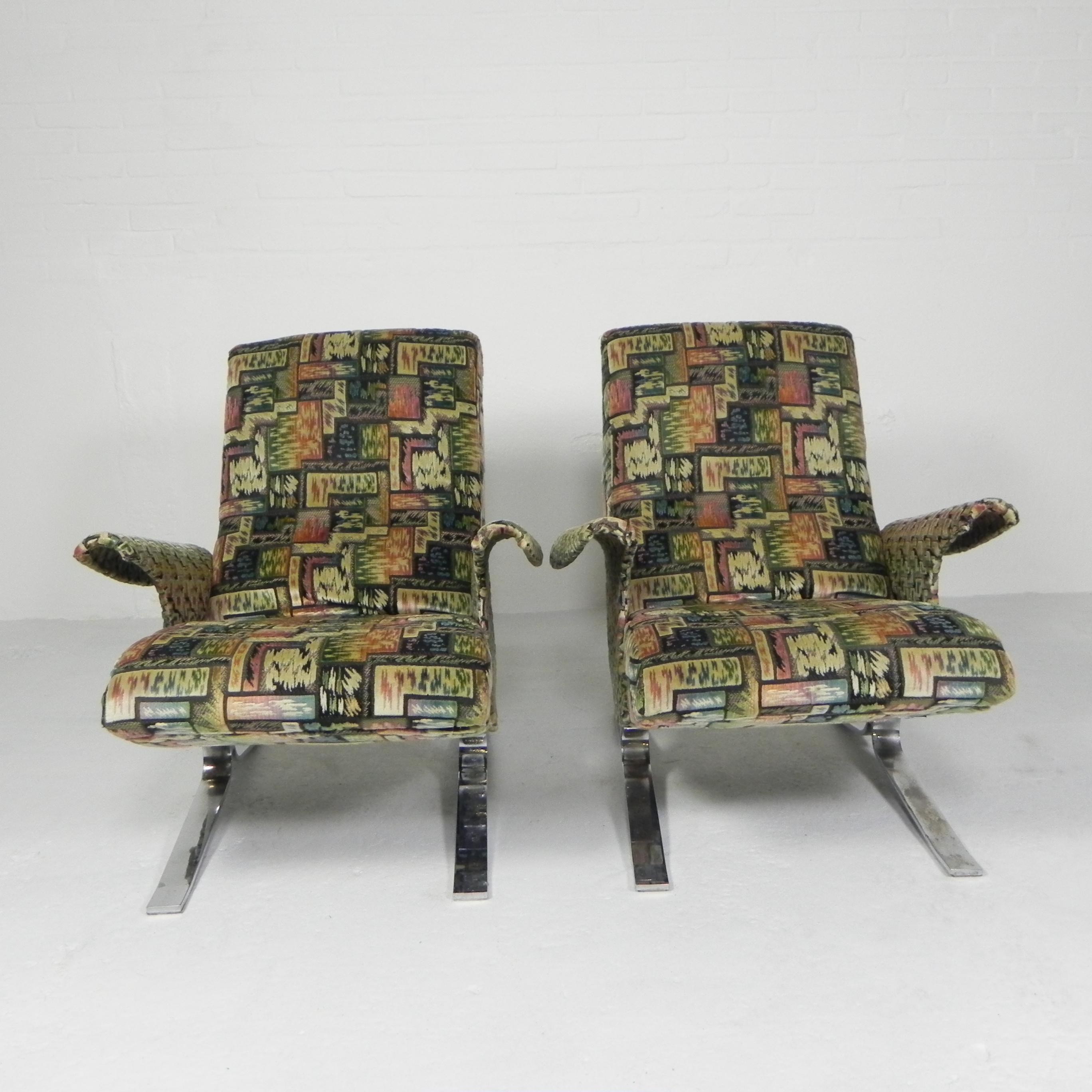 Set of 2 armchairs, model Copenhague, Francois Letourneur, 1960s For Sale 1