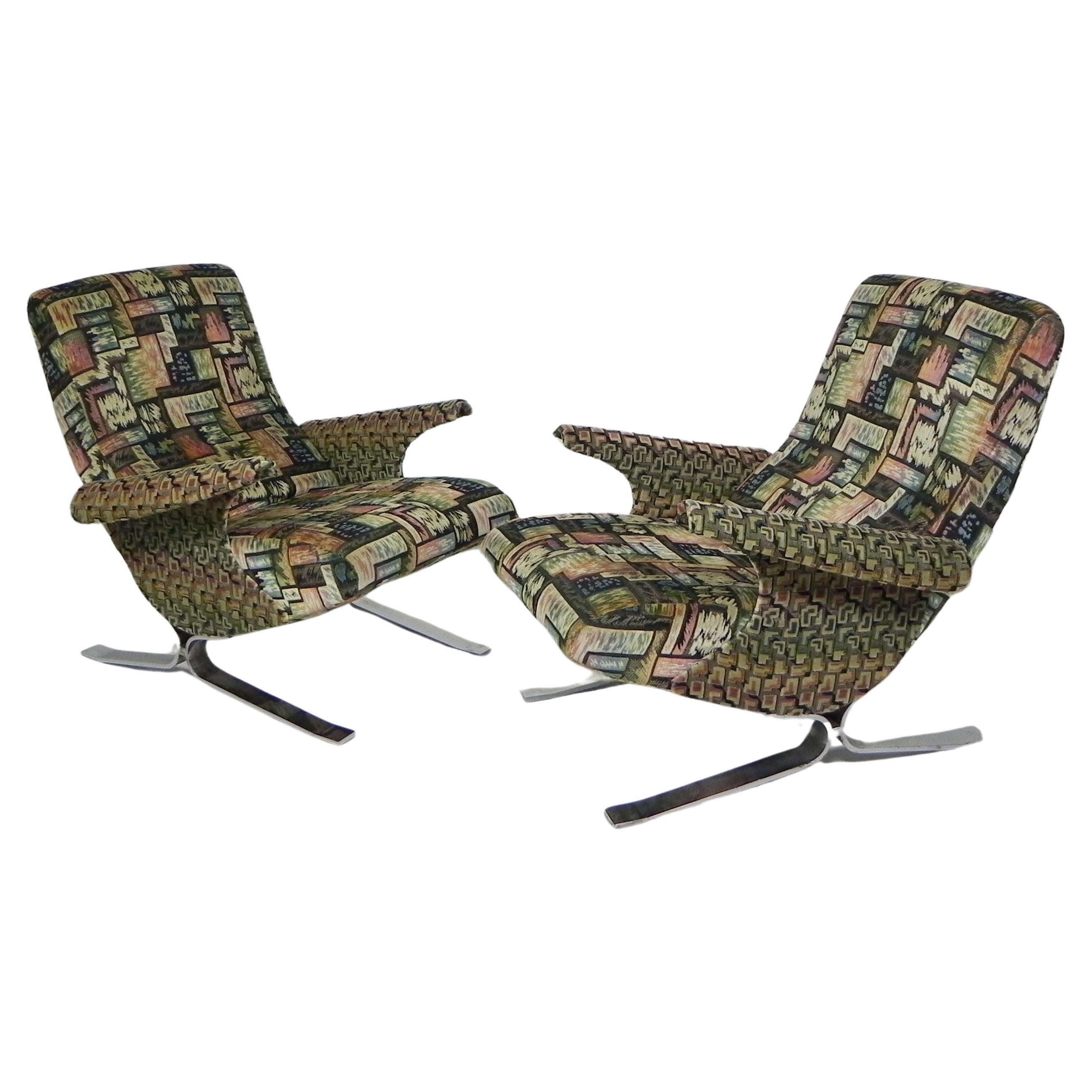 Set of 2 armchairs, model Copenhague, Francois Letourneur, 1960s For Sale