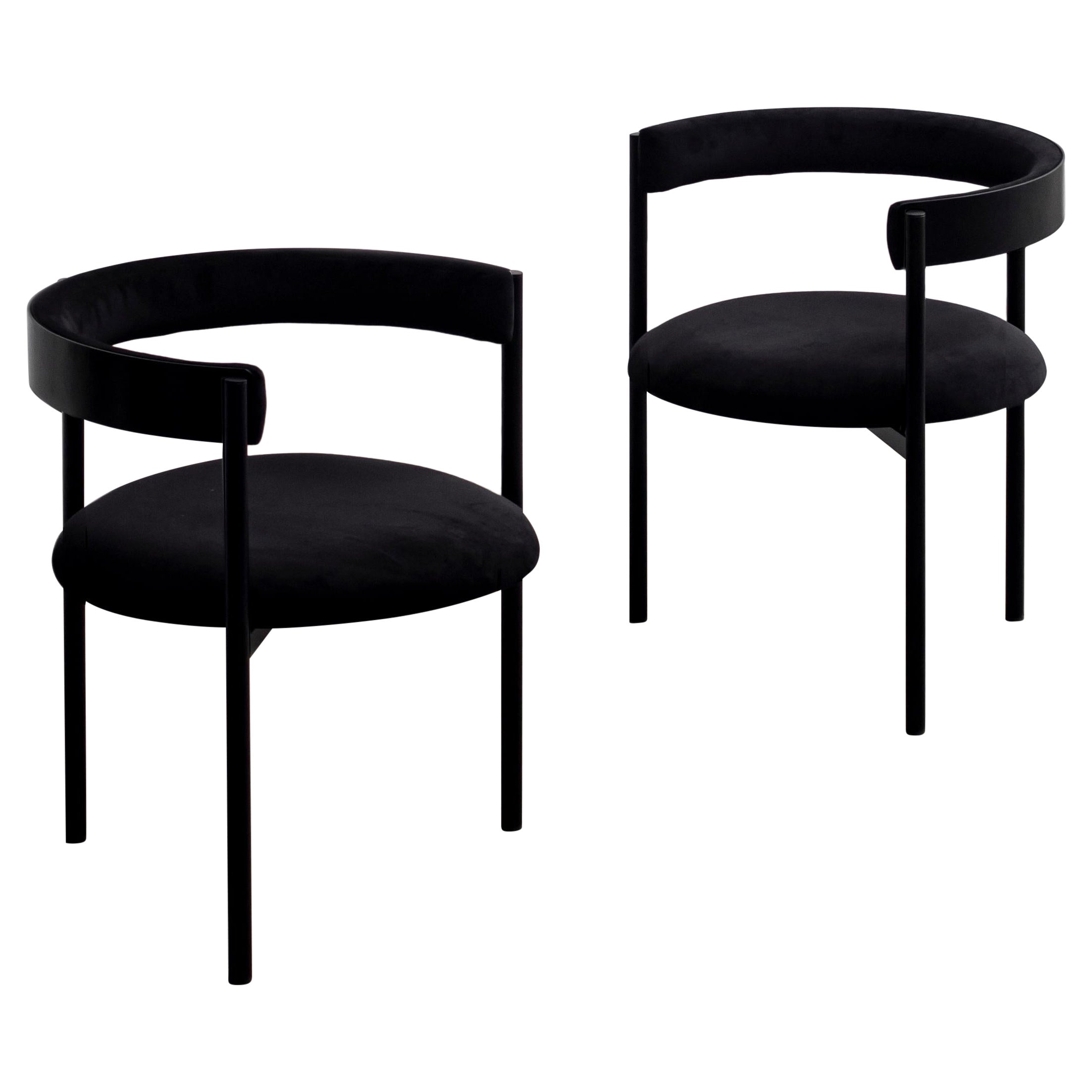 Set of 2 Aro Chairs, Black by Ries For Sale