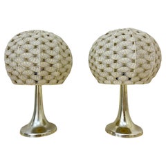 Set of 2 Aro leuchten table lamps with fabric shade , 1970s