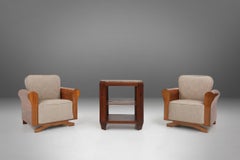 Set of 2 Art Deco Armchairs in Walnut Veneer, France 1930s