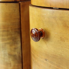 Set Of 2 Art Deco Bedside Tables In Walnut, Czechoslovakia 1940s