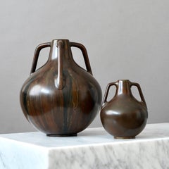 Juego de 2 Jarrones Art Decó de Bronce. Suecia, década de 1940