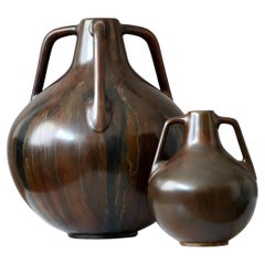 Set von 2 Art-Déco-Bronzevasen. Schweden, 1940er Jahre