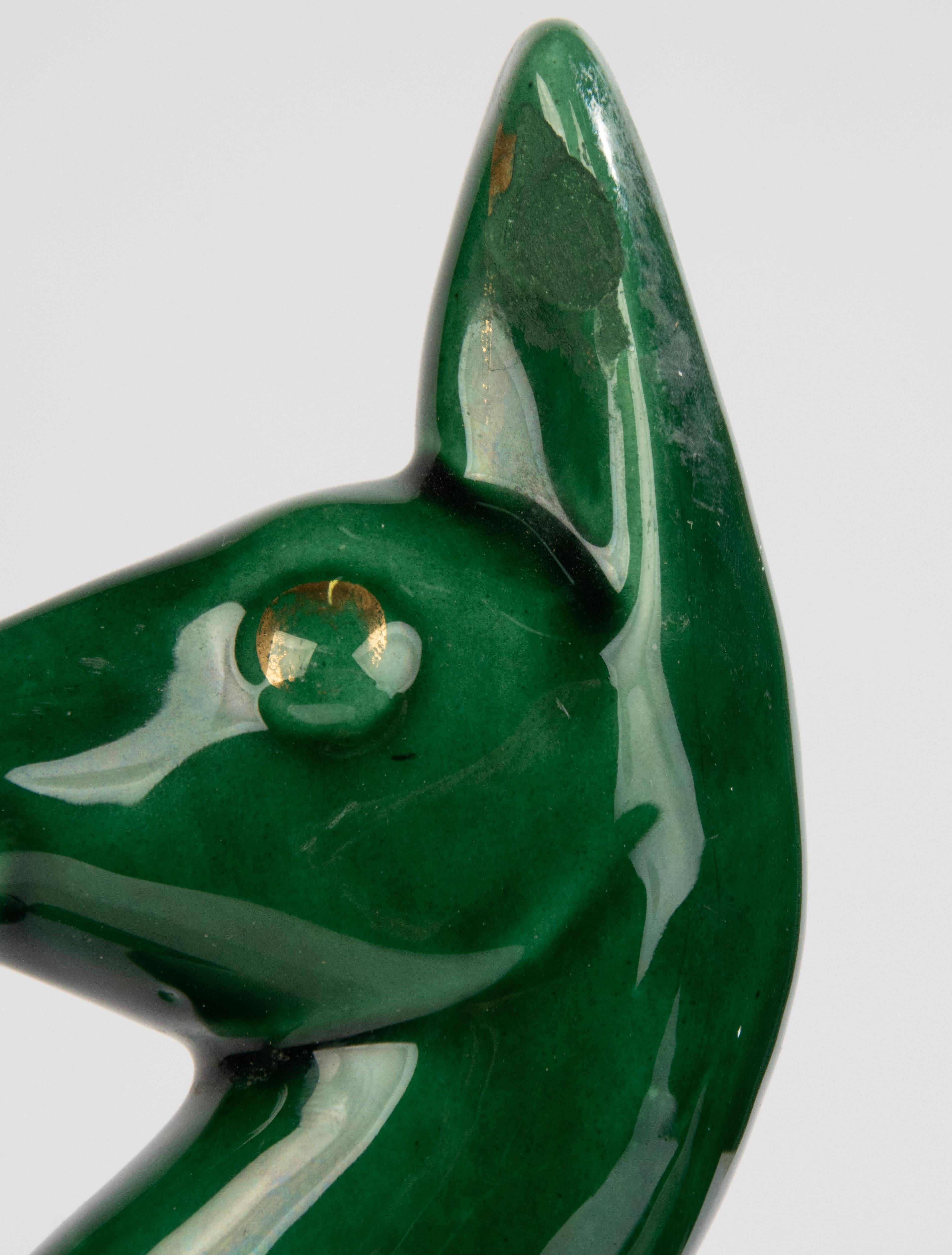 Lote de 2 Esculturas de Cerámica Art Déco - Ciervo - San Clemente en venta 6