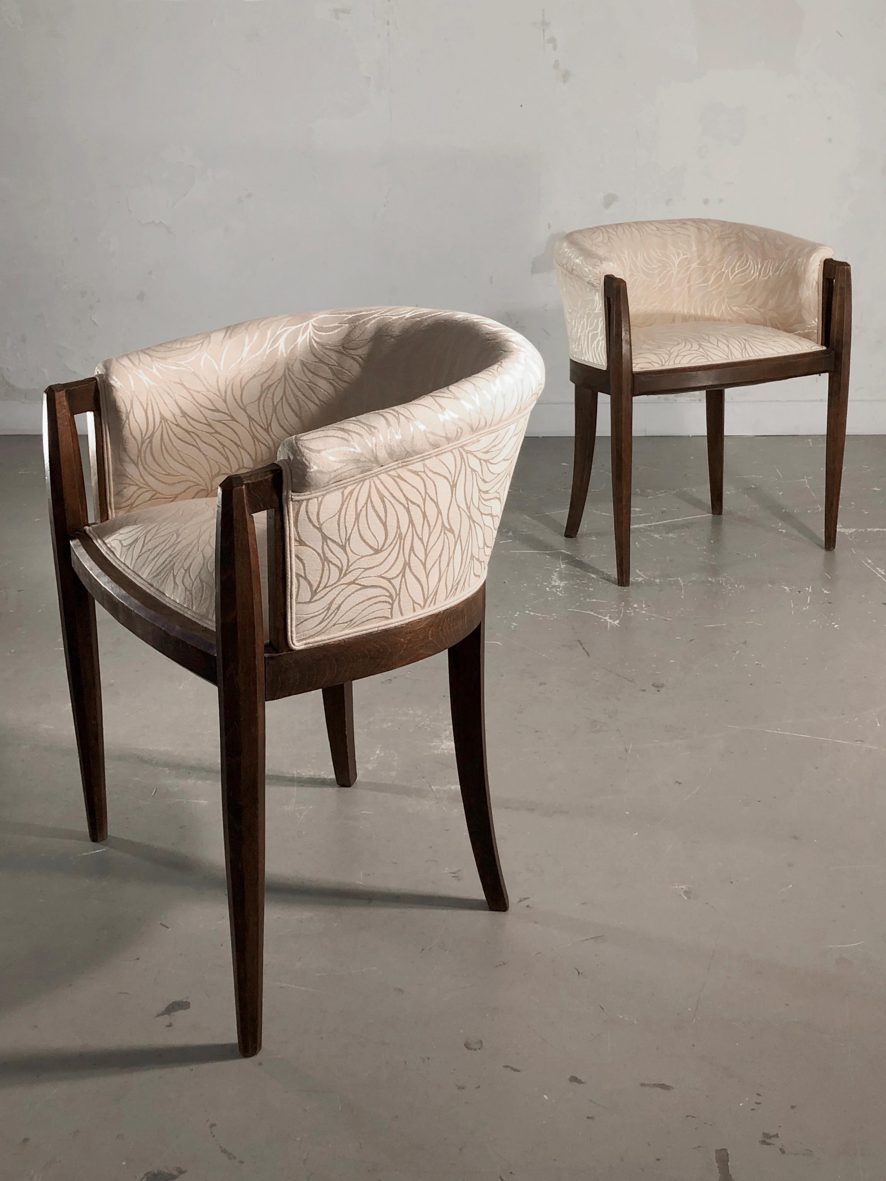 Set of 2 ART DECO NECOCLASSIC CHAIRS in the Style of J.E. RUHLMANN, France 1930 For Sale 7