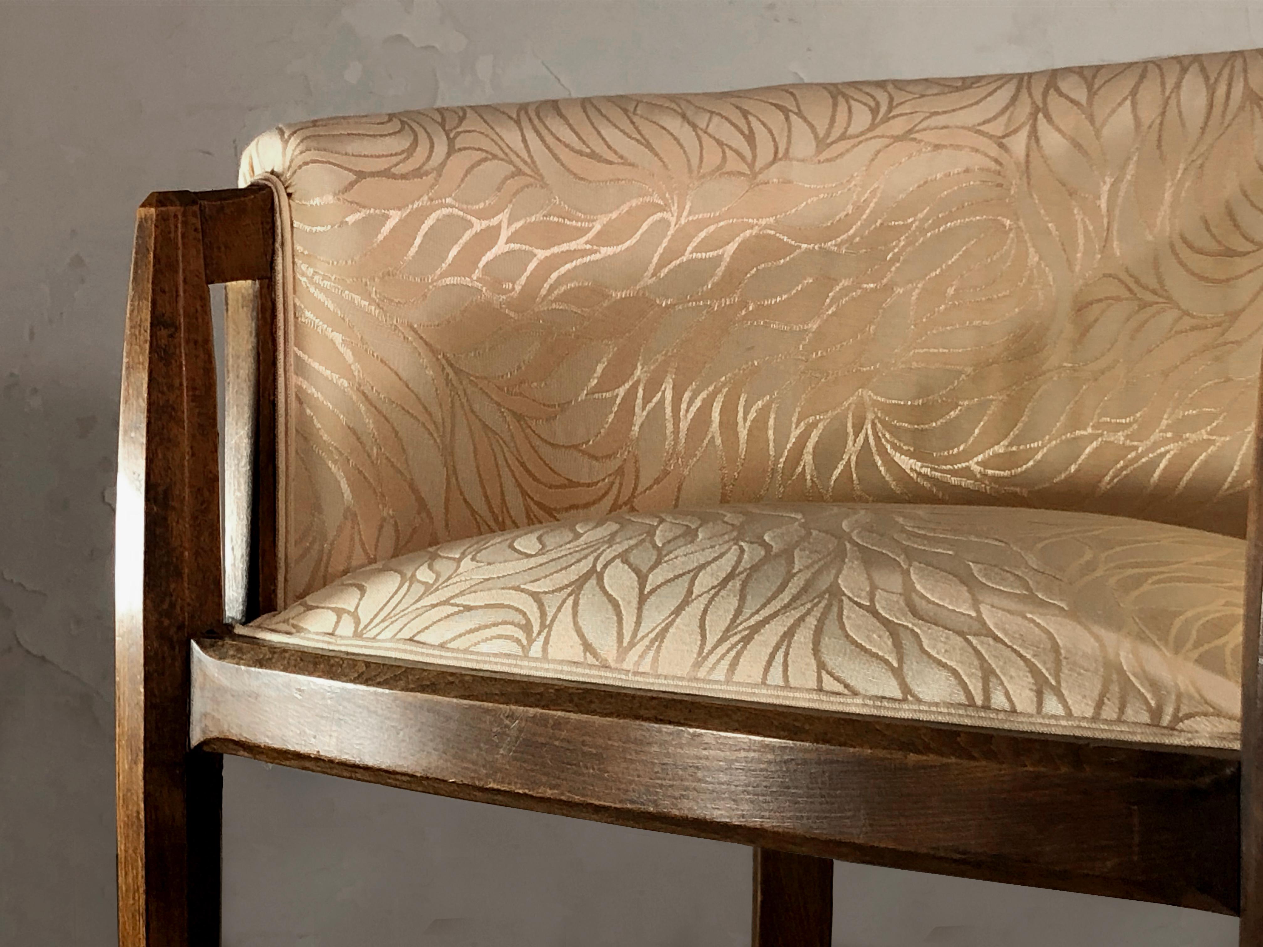 Fabric Set of 2 ART DECO NECOCLASSIC CHAIRS in the Style of J.E. RUHLMANN, France 1930