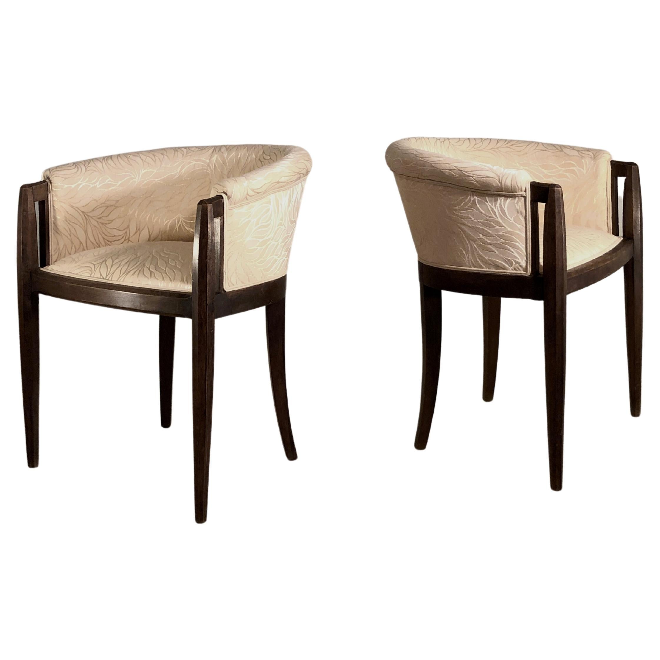 Set of 2 ART DECO NECOCLASSIC CHAIRS in the Style of J.E. RUHLMANN, France 1930