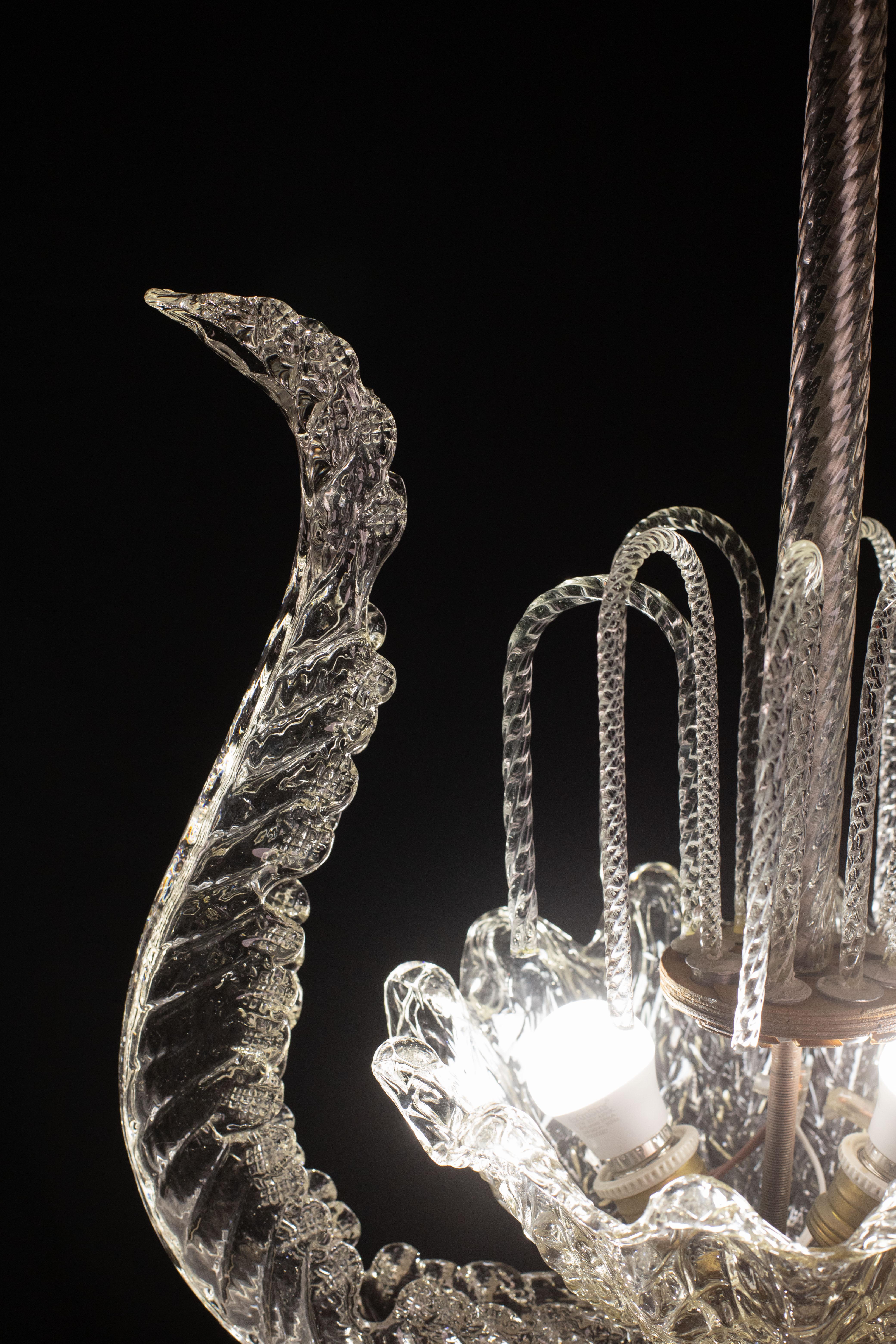 Set di 2 lampadari a fontana Art Decò di Barovier e Toso, vetro di Murano, 1940 in vendita 5
