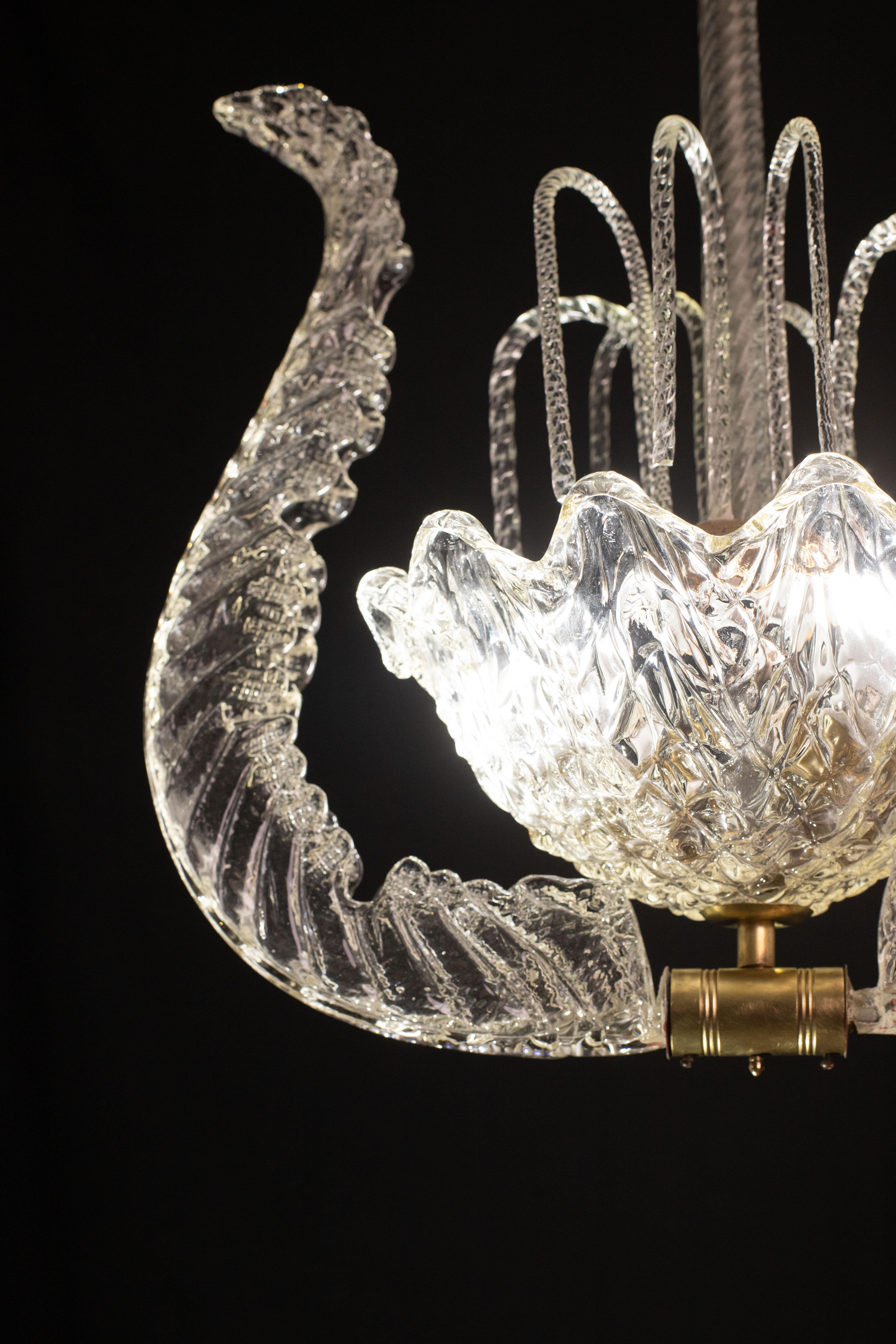 Set di 2 lampadari a fontana Art Decò di Barovier e Toso, vetro di Murano, 1940 in vendita 6