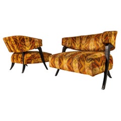 Satz von 2 Art-Déco-Loungesesseln nach William Haines / Billy Haines, USA, 1940er Jahre