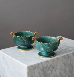 Set of 2 Art Deco Lustre Bowls by Josef Ekberg for Gustavsberg, Sweden, 1920s