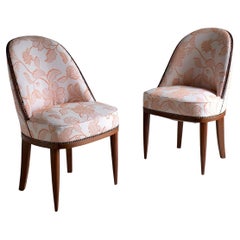 2 Stühle mit geschwungener Rückenlehne aus Mahagoni im Art-Deco-Stil, Frankreich, 1920er Jahre