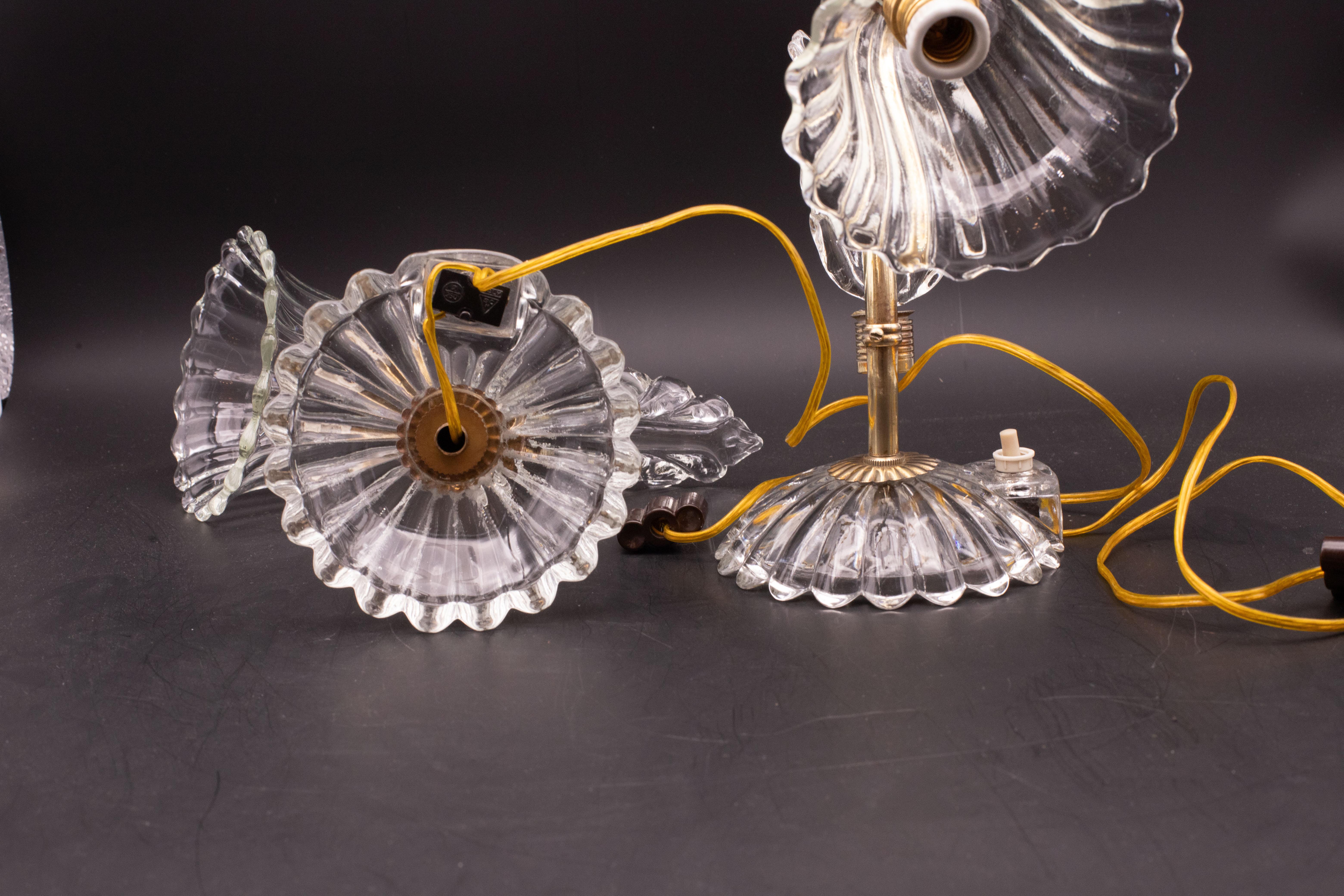 2er-Set Art Decò Murano Glas Barovier e Toso Tischlampe, 1940 im Angebot 5
